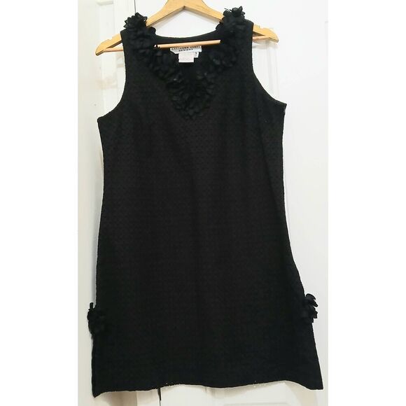 Gretchen Scott Womens Small eyelets black shift dress - Picture 2 of 7